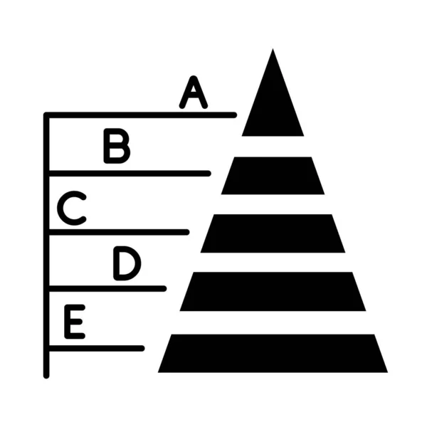 Pyramiddiagram Glyf Ikon Informationshierarki Diagram Datapresentation Visualisering Affärsmodeller Ekonomisk Presentation — Stock vektor
