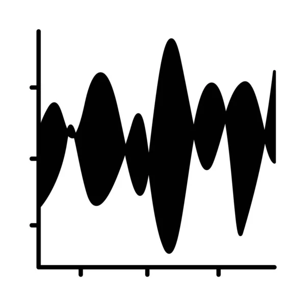 Stream Graph Glyph Icon Seismic Chart Amplitudes Motion Waves Radiation — Stock Vector