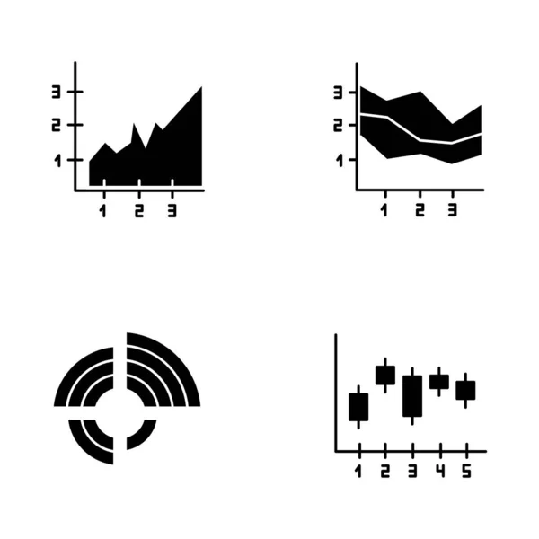 Grafico Grafico Set Icone Glifo Schema Radiale Con Valori Crescenti — Vettoriale Stock