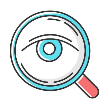 Analiz renk simgesi. Kamuoyu. Araştırma yapıyorum. Tüketici incelemesi. Müşteri memnuniyeti. Geri bildirim. Değerlendirme. Gözlem. Veri toplama. Sosyoloji. İzole vektör illüstrasyonu