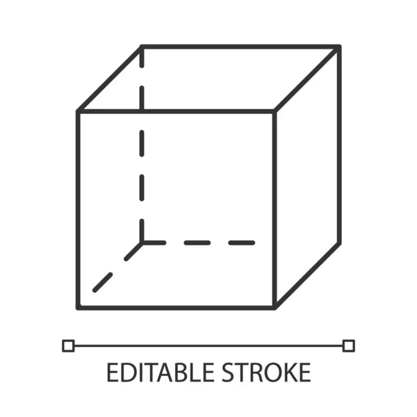 Icône Linéaire Cube Figure Géométrique Élément Graphique Décoratif Forme Abstraite — Image vectorielle