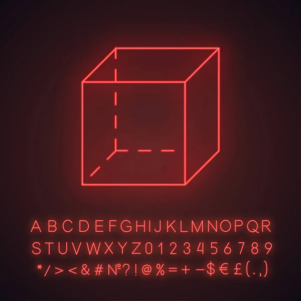 Abstracte Cijfers Isometrische Pictogrammen Neon — Stockvector