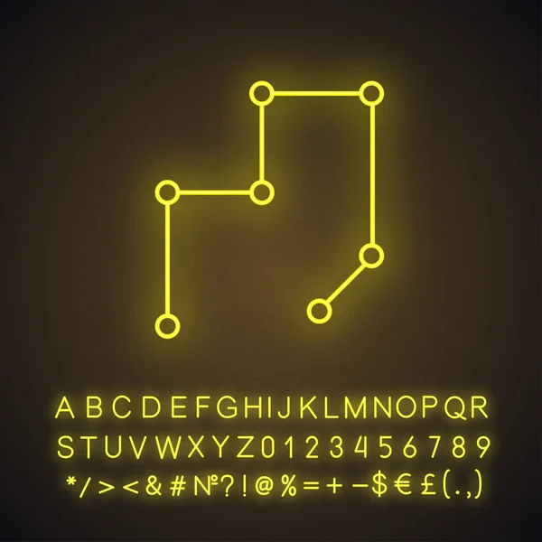 Abstrakte Figuren Isometrische Symbole Neon — Stockvektor