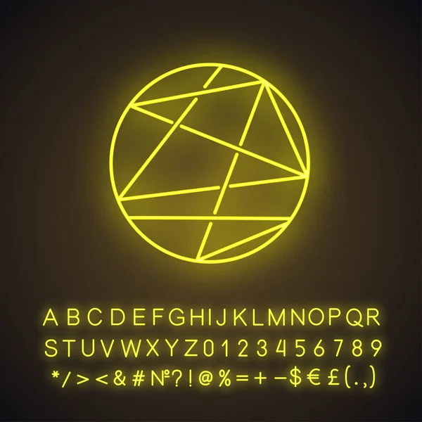 Abstrakte Figuren Isometrische Symbole Neon — Stockvektor