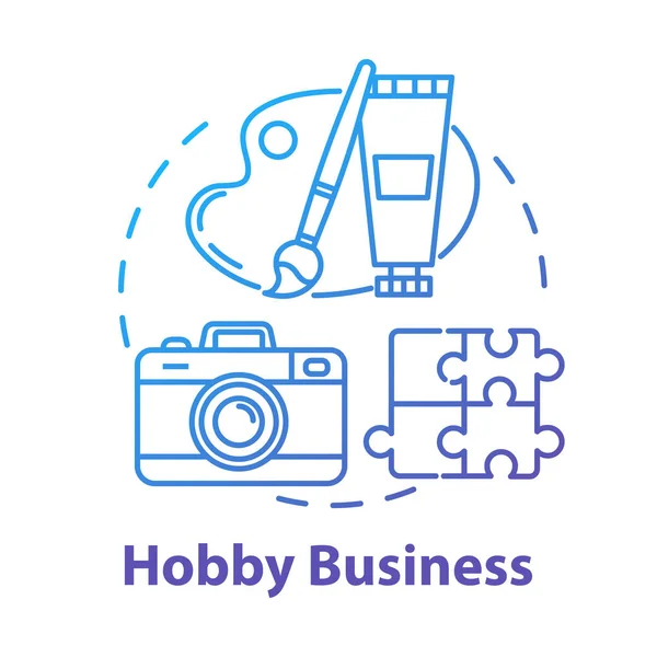 Hobby Business Concept Icon Amusement Freetime Activity Creative Work Art — Stock Vector