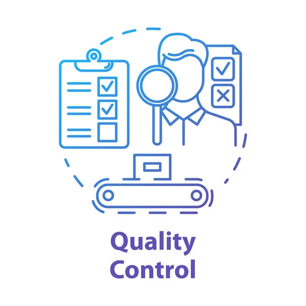 Konceptikon För Kvalitetskontroll Karakteristik Övervakning Kontrollera Produkten Kontroll Produktionsprocesser Idé — Stock vektor