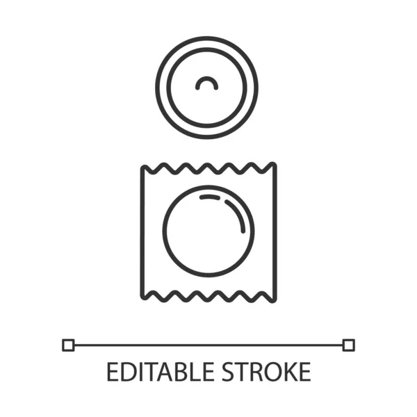 Ikona Liniowa Prezerwatywy Bezpieczny Seks Męskie Środki Konserwujące Kobiece Środki — Wektor stockowy