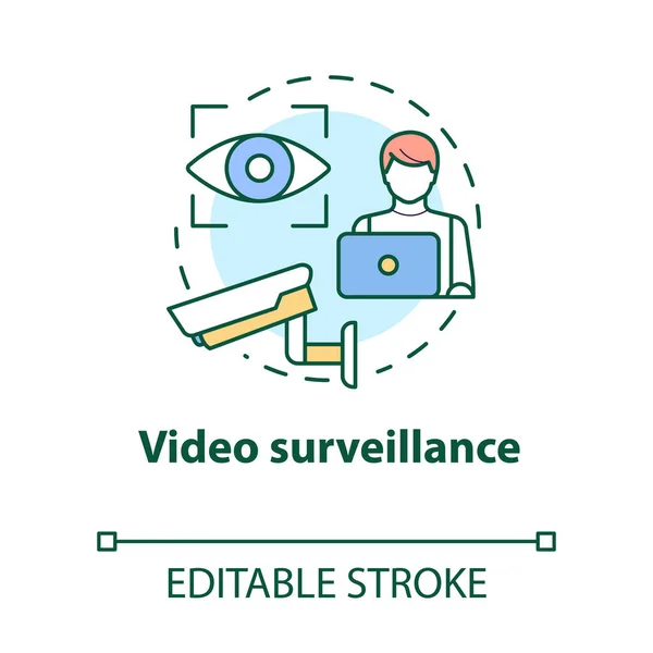 Icono Del Concepto Videovigilancia Inteligente Casa Sistema Seguridad Idea Delgada — Vector de stock