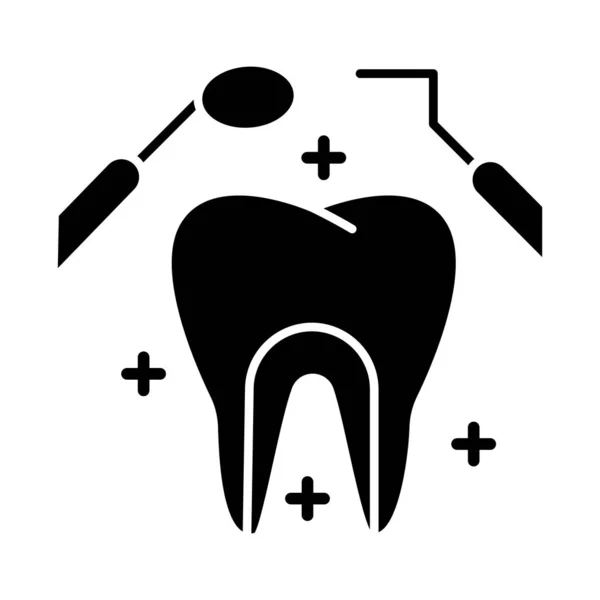 Знак Знак Стоматолога Медицинские Процедуры Стоматология Одонтология Зубной Осмотр Caries — стоковый вектор