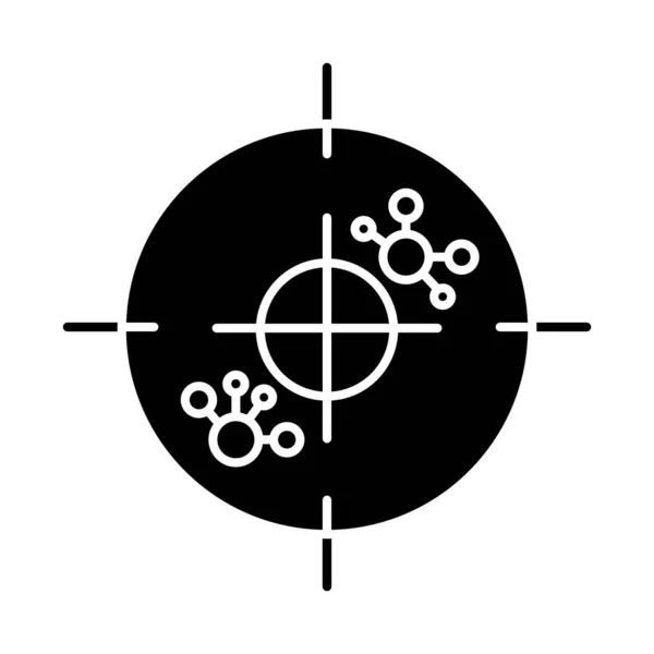 免疫療法グリフアイコン 白血病の検査だ分子実験だ細胞や抗体 免疫系だ医療処置だヘルスケアシルエットのシンボル 負の空間ベクトル分離図 — ストックベクタ
