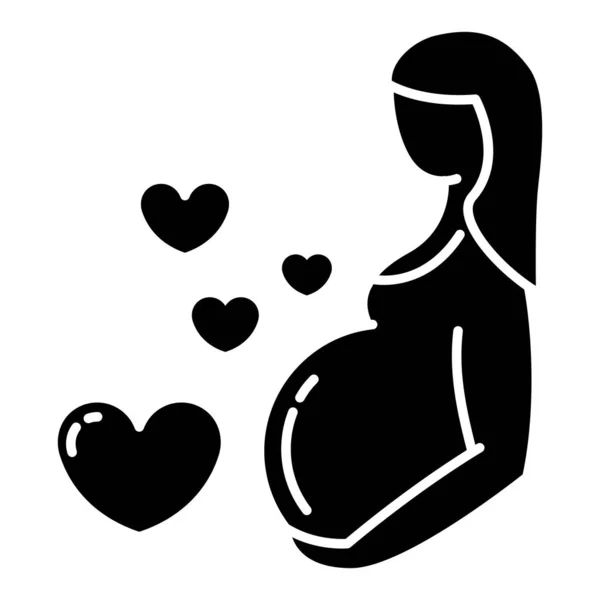 Graviditet Vård Glyf Ikon Förlossningsperiod Moderskap Föräldraskap Väntar Barn Barn — Stock vektor
