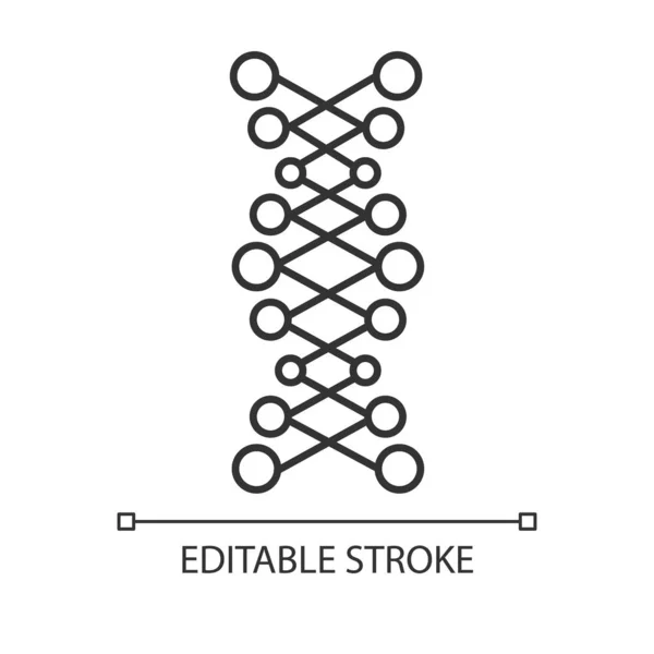 Днк Подвійна Спіраль Лінійної Піктограми Єднані Точки Лінії Deoxyribonucleic Нуклеїнова — стоковий вектор
