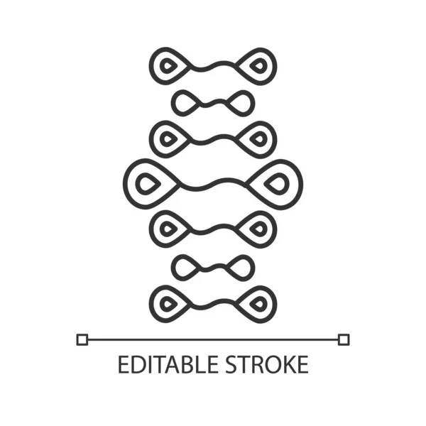 Лінійна Піктограма Ниток Днк Deoxyribonucleic Спіраль Нуклеїнової Кислоти Молекулярна Біологія — стоковий вектор