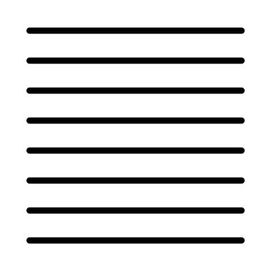 Paralel çizgiler simgesi. Düz siyah vuruşlar. Mürekkep monokrom çizgileri. Geometrik düz şekil. Soyut şekil. Isometric formu. Siluet sembolü. Boşluk yok. Vektör izole illüstrasyonu