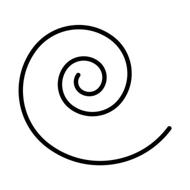 Spiral kabartma simgesi. Eğimli çizgi. Siyah girdap. El salladı. Minimalist dövme. Basit geometrik figür. Rotasyon işareti. Soyut şekil. Siluet sembolü. Boşluk yok. Vektör izole illüstrasyonu