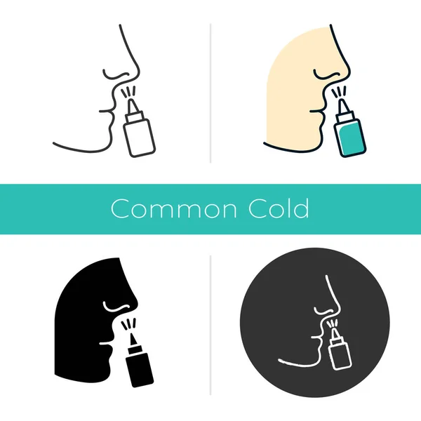 Ikona Kroplówki Nosa Choroba Nosa Przeziębienie Opieka Zdrowotna Choroba Choroba — Wektor stockowy