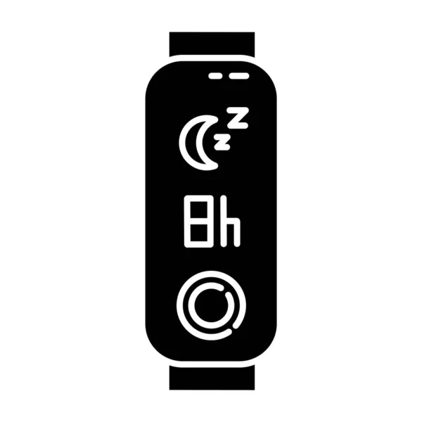 Fitness Tracker Ένδειξη Χρόνου Ύπνου Glyph Εικονίδιο Gadget Για Παρακολούθηση — Διανυσματικό Αρχείο