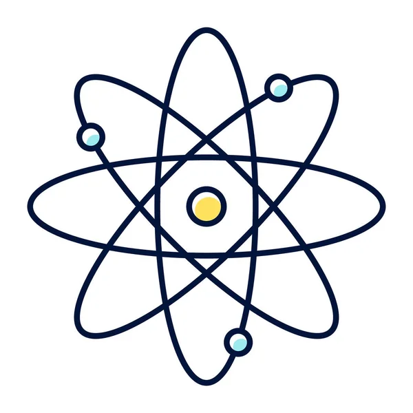 分子原子色のアイコン 原子力発電所 電子軌道を持つ原子コア 科学のシンボルだ量子物理学粒子のモデル 有機化学だ分離ベクトル図 — ストックベクタ