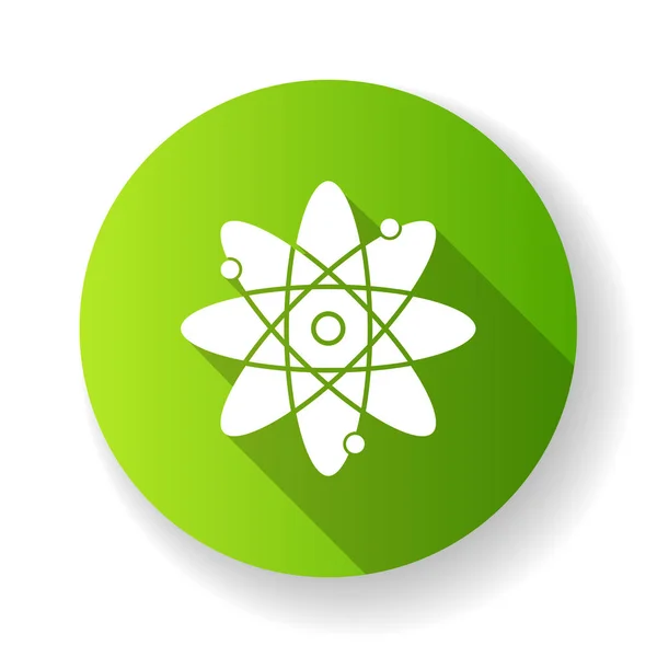 Molecule Atom Green Flat Design Long Shadow Glyph Icon Fonte —  Vetores de Stock
