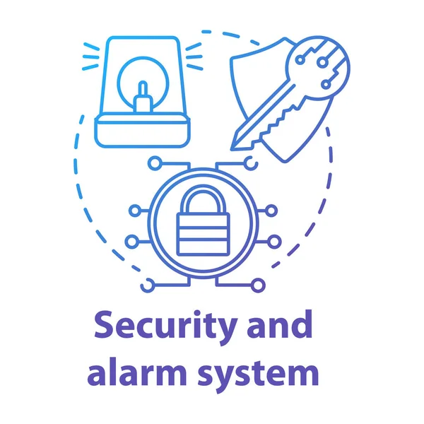 Sistema Seguridad Alarma Icono Concepto Gradiente Azul Idea Casa Inteligente — Vector de stock