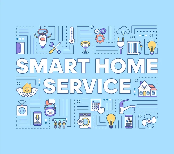 Smart Home Service Word Concepts Banner Automated House Control Wireless — ストックベクタ