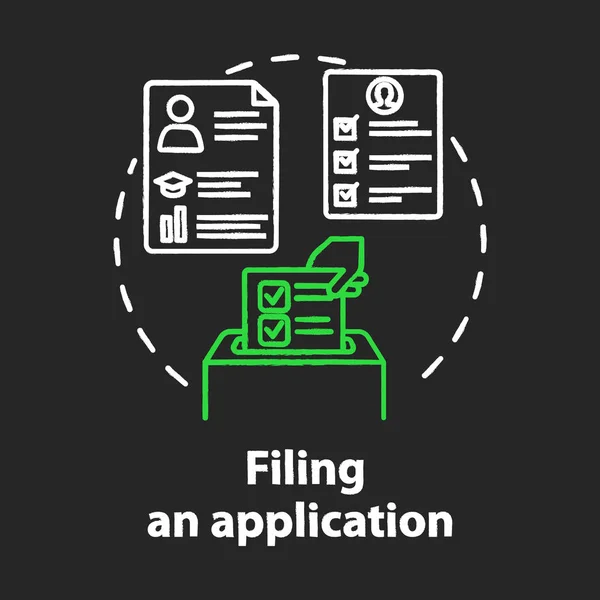 Llenar Icono Concepto Tiza Aplicación Presentación Documentos Servicio Reclutamiento Candidato — Vector de stock