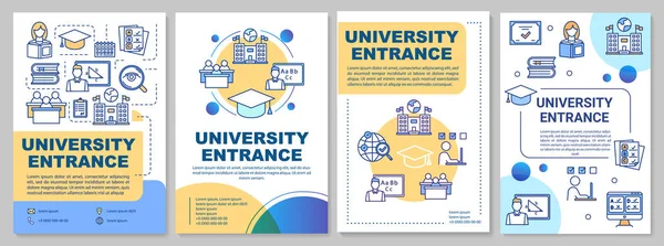 University Entrance Brochure Template High School Acceptance Flyer Booklet Leaflet — ストックベクタ