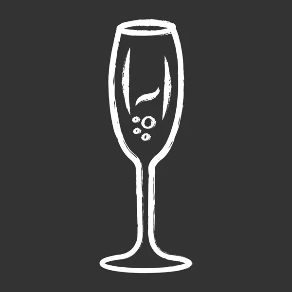 Köpüklü Şarap Tebeşiri Ikonu Lale Şarap Kadehi Şampanya Alkol Içeceği — Stok Vektör