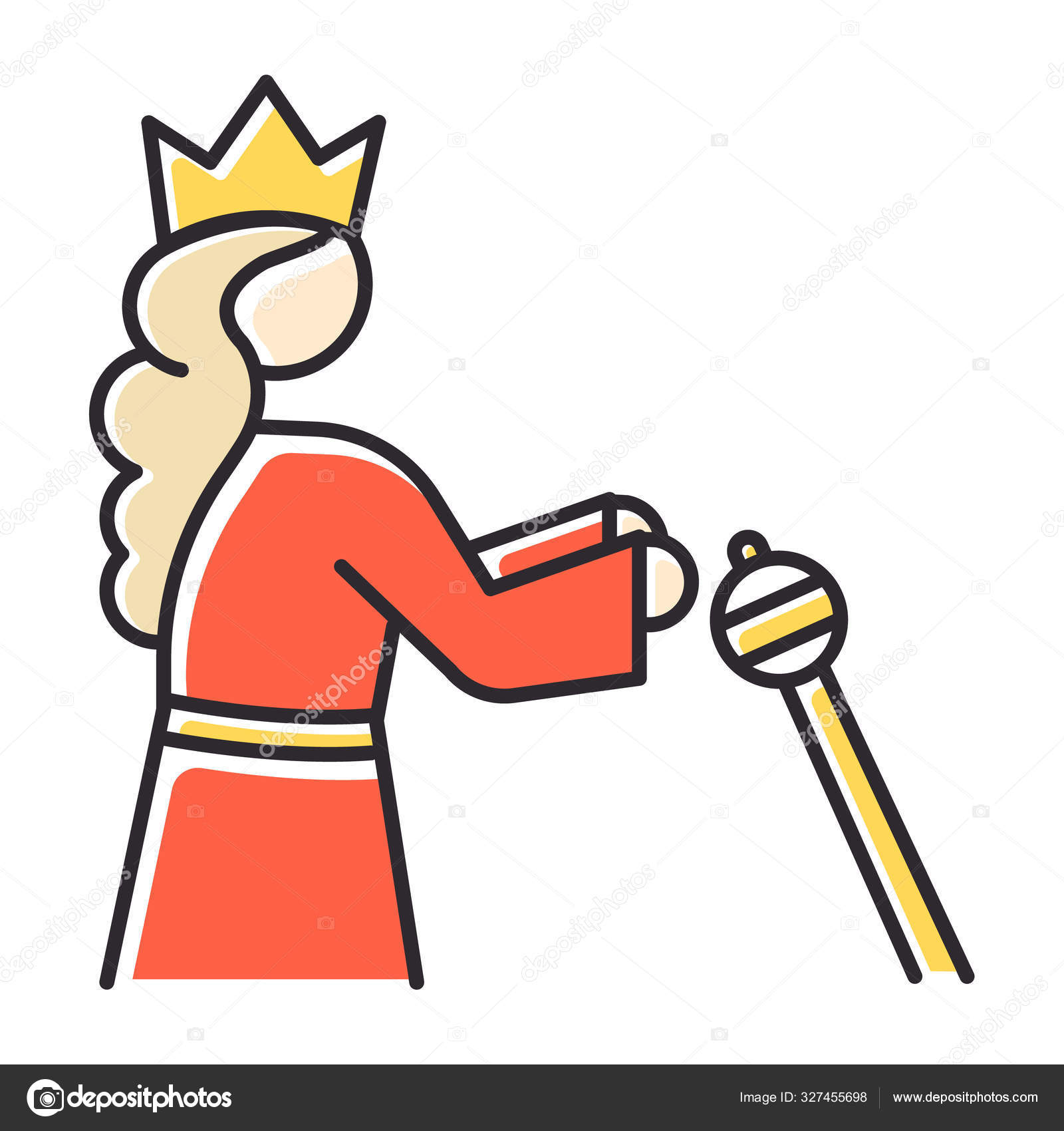 Reina Ester Icono Color Historia Biblia Reina Persa Corona Leyenda