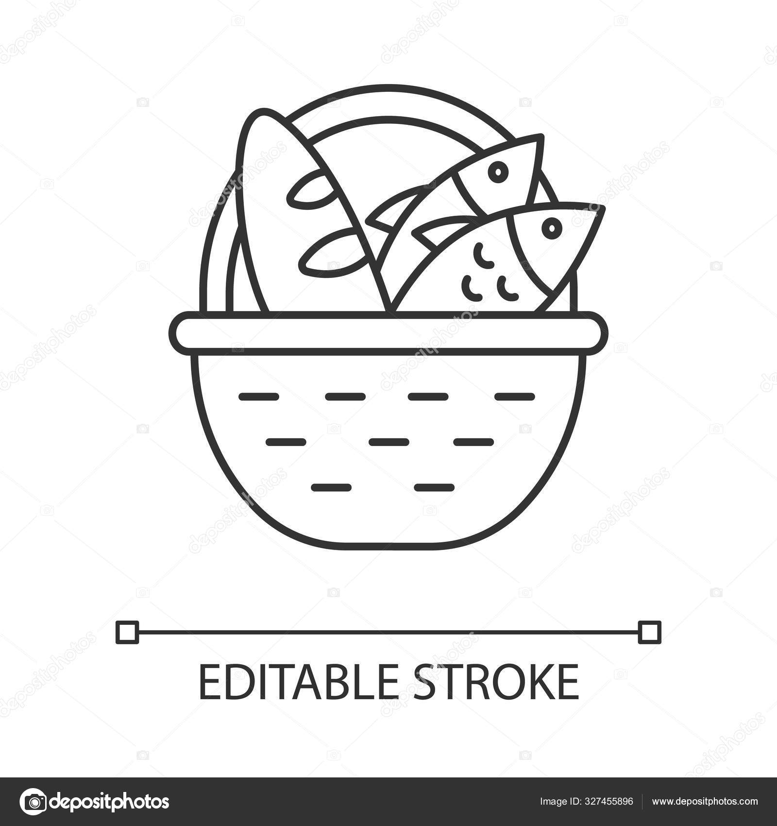 Bread Fish Basket Linear Icon Feeding Multitude Holy Week Miracle Stock  Vector by ©bsd_studio 327455896