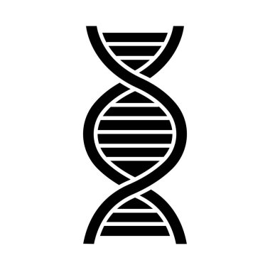DNA helix glyph icon. Deoxyribonucleic, nucleic acid. Spiraling strands. Chromosome. Molecular biology. Genetic code. Genome. Genetics. Silhouette symbol. Negative space. Vector isolated illustration