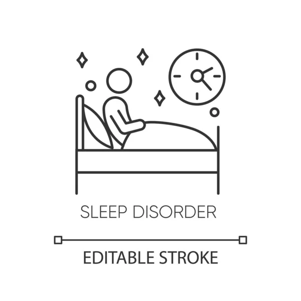 Sleep Deprivation Linear Icon Insomnia Nightmare Night Terror Dyssomnia Mental — Stock Vector