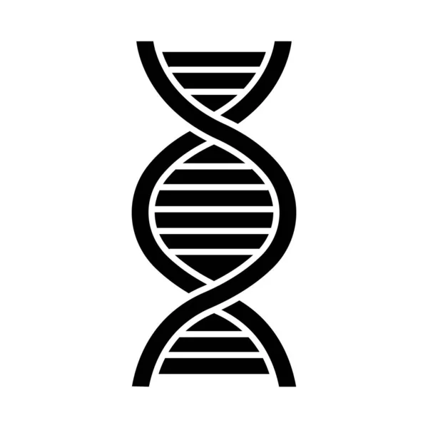 Dna Helix Glyph Icon Deoxyribonucleic Nucleic Acid Spiraling Strands Chromosome — Stok Vektör