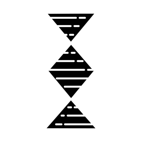 Diamond Shaped Dna Helix Glyph Icon Deoxyribonucleic Nucleic Acid Chromosome — Stok Vektör