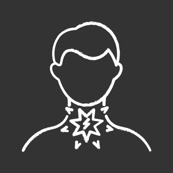 Іконка Крейди Горлі Хворобливий Біль Хвороба Симптом Звичайний Холод Вірус — стоковий вектор
