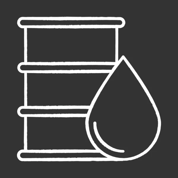 Butoi Metalic Pictogramă Cretă Ulei Scădere Petrol Chimie Organică Container — Vector de stoc