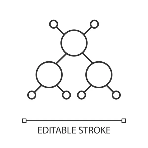 Lineární Ikona Molekuly Křišťálová Struktura Model Molekulární Koule Tyče Organická — Stockový vektor