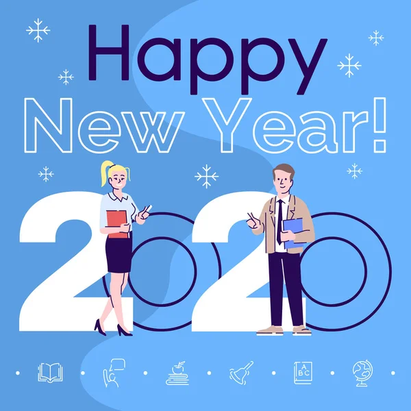 Profesión Social Media Post Mockup Feliz Año Nuevo 2020 Frase — Archivo Imágenes Vectoriales