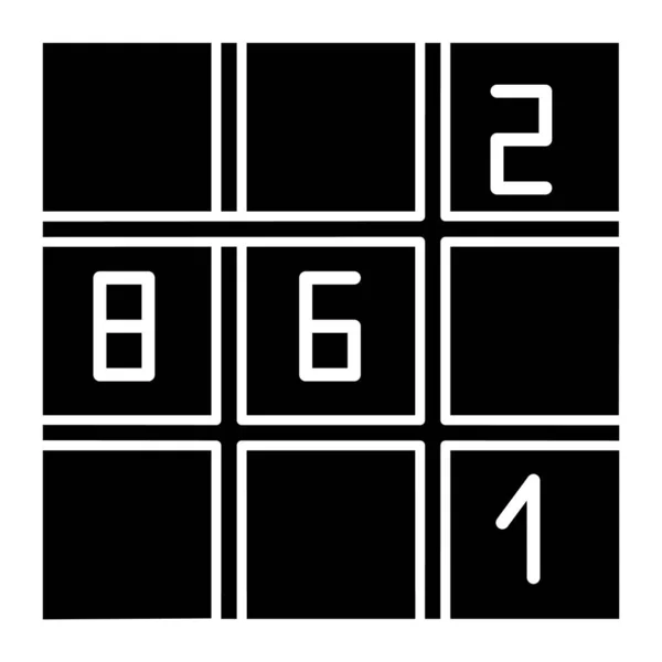 Sudoku Puzzle Glyph Icon Number Placement Game Mental Exercise Ingenuity — ストックベクタ