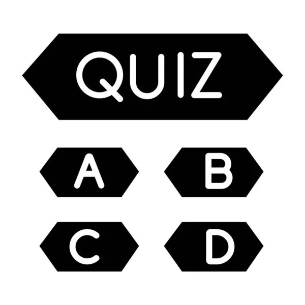 Quiz Glyphen Symbol Frage Antwort Spiel Wettbewerb Wettbewerb Denksport Wissen — Stockvektor