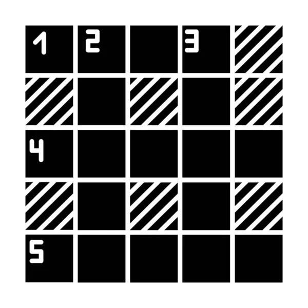 Ícone Glifo Quebra Cabeça Matemático Grelha Sudoku Posicionamento Numérico Jogo — Vetor de Stock