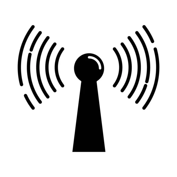 Ícone Glifo Sinal Rádio Ligação Sem Fios Ondas Sonoras Transmissão —  Vetores de Stock