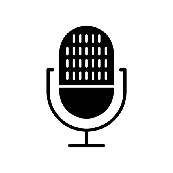 Σύγχρονη Φωνητική Συσκευή Εγγραφής Glyph Εικόνα Επαγγελματικό Μικρόφωνο Συσκευή Ηχογράφησης — Διανυσματικό Αρχείο
