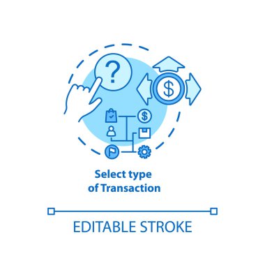 Select type of transaction turquoise concept icon. ATM operation