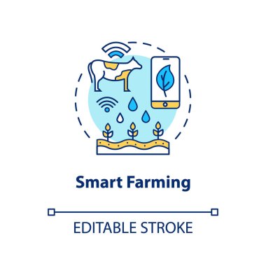 Smart farming concept icon. Modern agriculture idea thin line il