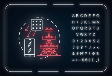 Muazzam Mimo neon ışık konsepti ikonu. 5G teknoloji fikri. Tele