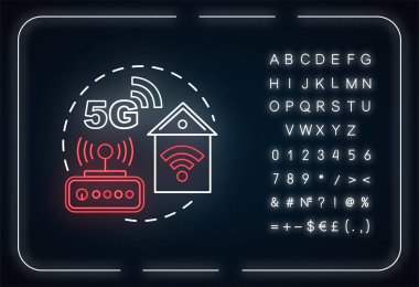 Kablosuz erişim, neon ışık konsepti ikonu. 5G teknolojisi.