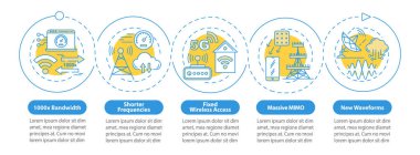 5G teknolojisi vektör bilgi şablonu. Muazzam bir Mimo. Yüksek-