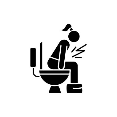 Diarrhea glyph icon. Digestive tract disease. Illness and sickne