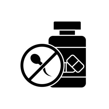 Birth control glyph icon. Oral contraceptive. Female healthcare.